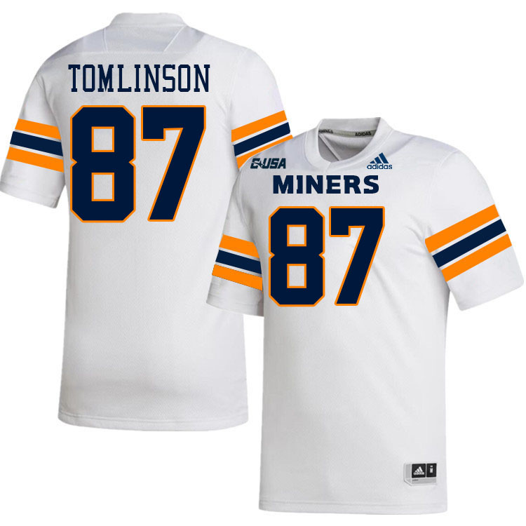 Eric Tomlinson UTEP Jersey,UTEP Miners #87 Eric Tomlinson College Football Jersey,Uniforms-White